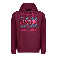 Burgundy wrestling mama Premium Hoodie - MaliasSmallBusiness