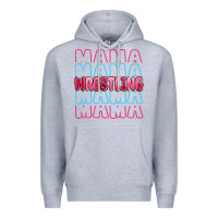 Heather Grey wrestling mama Premium Hoodie - MaliasSmallBusiness