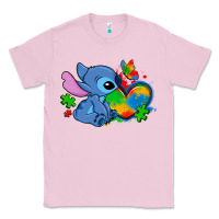 Bubblegum Pink autism stitch heart Classic Tee - Zillion Design Studio