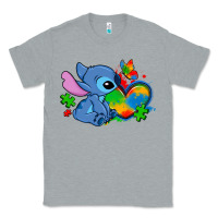 Heather Grey autism stitch heart Classic Tee - Zillion Design Studio