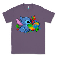 Lavender autism stitch heart Classic Tee - Zillion Design Studio