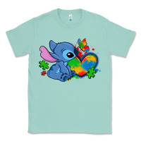 Seafoam autism stitch heart Classic Tee - Zillion Design Studio