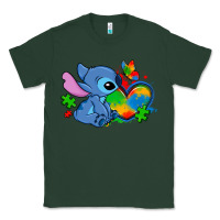 Sports Green autism stitch heart Classic Tee - Zillion Design Studio