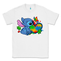 White autism stitch heart Classic Tee - Zillion Design Studio