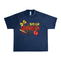 Navy little sister biggest fan softball Urban Heavy Tee - Zillion Design Studio
