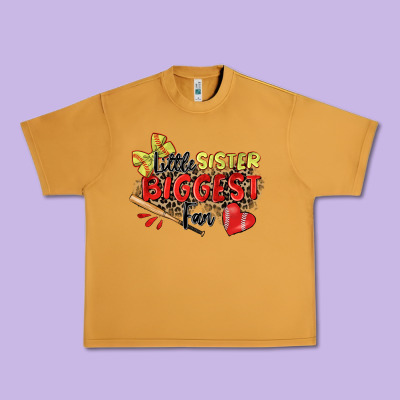 Little Sister Biggest Fan Softball Urban Heavy Tee Designed By Zillion Design Studio