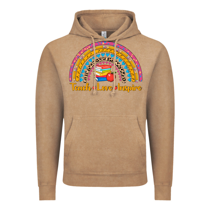Back To School Rainbow Teach Love Inspire Vintage Hoodie by AdoDesignShop | Teevron