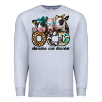 Heather Grey ocd obsessive cow disorder Premium Sweatshirt - Jasminsmagicworld