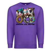 Purple ocd obsessive cow disorder Premium Sweatshirt - Jasminsmagicworld