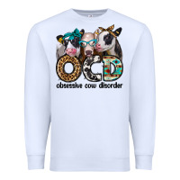 White ocd obsessive cow disorder Premium Sweatshirt - Jasminsmagicworld