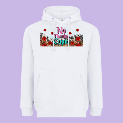 No Thanks Cupid Heavyweight Hoodie Designed By Adodesignshop