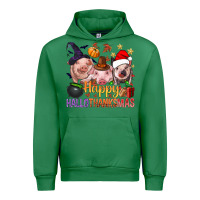 Emerald Happy Hallothanksmas Pigs Urban Hoodie - BundleAndBundleShop