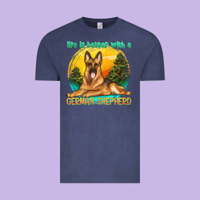 Life Is Better With A German Shepherd Vintage Tee Designed By Texasbilliewilder