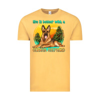 Vintage Mustard life is better with a german shepherd Vintage Tee - texasbilliewilder