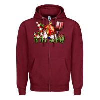 Burgundy joy to the world christmas wine Zipper Hoodie - FaDigitalArtStudio