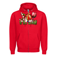 Red joy to the world christmas wine Zipper Hoodie - FaDigitalArtStudio