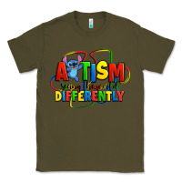 Army Green autism stitch seeing the world differently Classic Tee - Zillion Design Studio