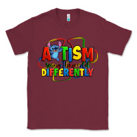 Burgundy autism stitch seeing the world differently Classic Tee - Zillion Design Studio