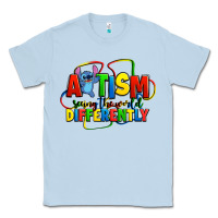 Dusty Blue autism stitch seeing the world differently Classic Tee - Zillion Design Studio