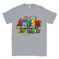 Heather Grey autism stitch seeing the world differently Classic Tee - Zillion Design Studio