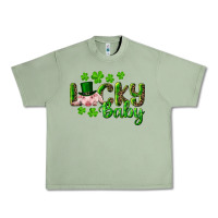 Oil Green Lucky Baby With Pig Urban Heavy Tee - RanaPortraitStore