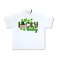 White Lucky Baby With Pig Urban Heavy Tee - RanaPortraitStore