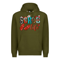 Army Green scrub life Premium Hoodie - NancyCooperArtShop