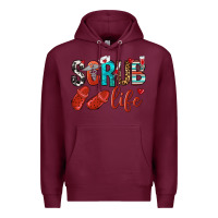 Burgundy scrub life Premium Hoodie - NancyCooperArtShop