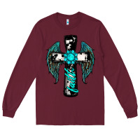 Burgundy cross faith gemstone wings Long Sleeve Tee - RanaPortraitStore