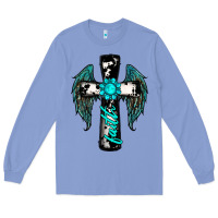 Colony Blue cross faith gemstone wings Long Sleeve Tee - RanaPortraitStore