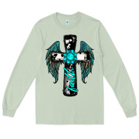 Matcha cross faith gemstone wings Long Sleeve Tee - RanaPortraitStore