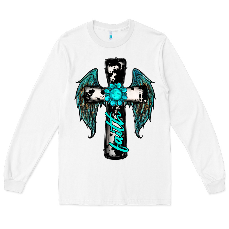 Cross Faith Gemstone Wings Long Sleeve Tee by RanaPortraitStore | Teevron