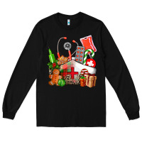 Black nurse  and christmas Long Sleeve Tee - AdoDesignShop