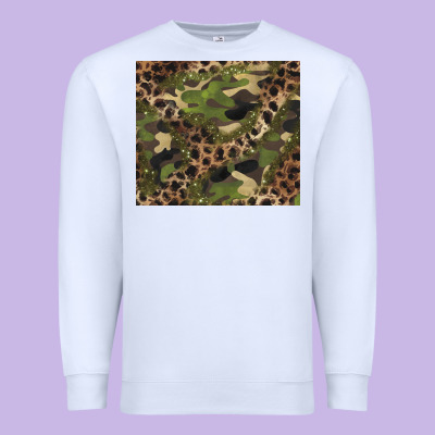 Camouflage  Leopard Premium Sweatshirt Designed By Barkaloodesign