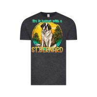 Vintage Black life is better with a st.bernard Vintage Tee - texasbilliewilder
