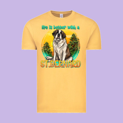Life Is Better With A St.bernard Vintage Tee Designed By Texasbilliewilder