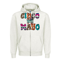 Oatmeal Heather cinco de mayo Zipper Hoodie - RacoonDesign