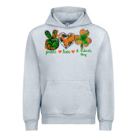 Heather Grey Peace Love St.Patrick's Day Urban Hoodie - BundleAndBundleShop