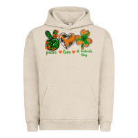 Pigment French Oak Peace Love St.Patrick's Day Urban Hoodie - BundleAndBundleShop