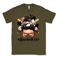 Army Green baseball life messy bun Classic Tee - Zillion Design Studio