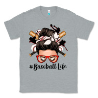 Heather Grey baseball life messy bun Classic Tee - Zillion Design Studio