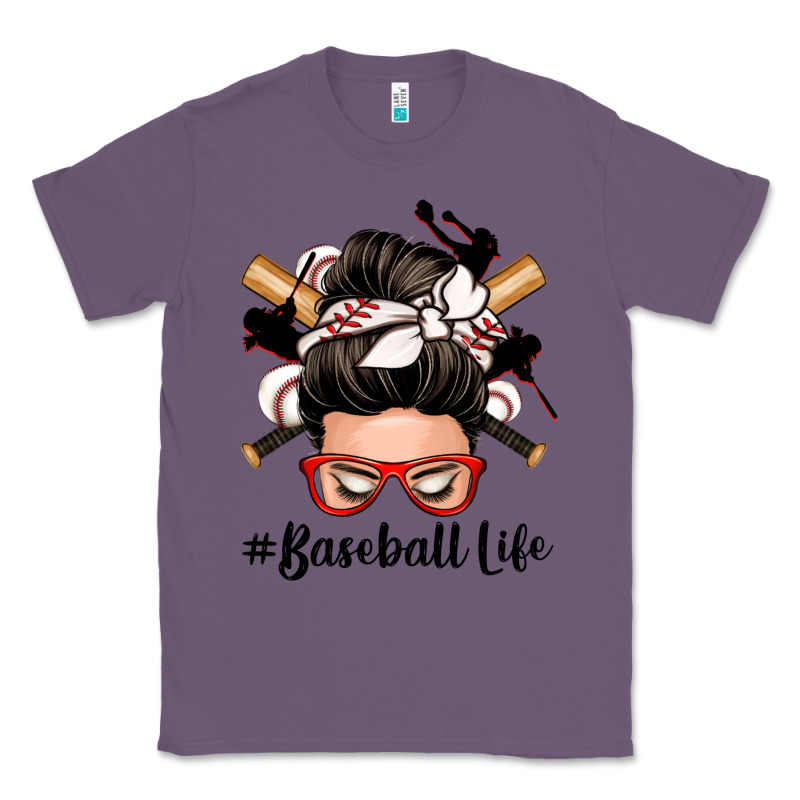 Baseball Life Messy Bun Classic Tee by Zillion Design Studio | Teevron