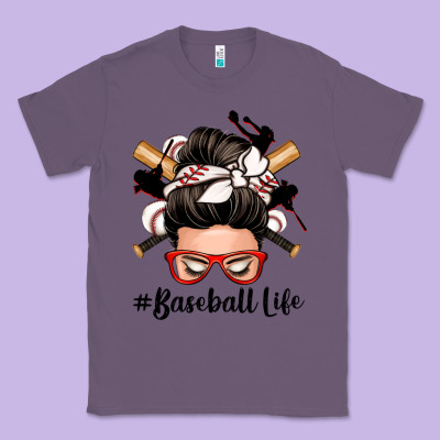 Baseball Life Messy Bun Classic Tee Designed By Zillion Design Studio