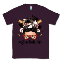 Plum baseball life messy bun Classic Tee - Zillion Design Studio