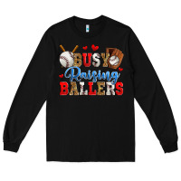 Black busy raising ballers baseball Long Sleeve Tee - Zillion Design Studio