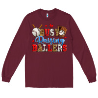 Burgundy busy raising ballers baseball Long Sleeve Tee - Zillion Design Studio