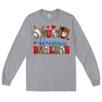 Heather Grey busy raising ballers baseball Long Sleeve Tee - Zillion Design Studio