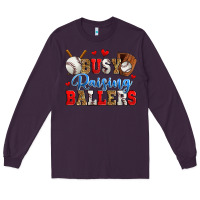 Plum busy raising ballers baseball Long Sleeve Tee - Zillion Design Studio