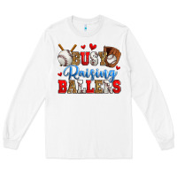 White busy raising ballers baseball Long Sleeve Tee - Zillion Design Studio