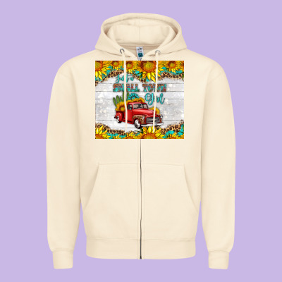 Just A Small Town Girl With Car Zipper Hoodie Designed By Hra Design Shop